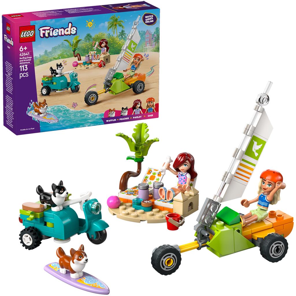 Lego 42641 Friends Cani divertenti su surf e scooter